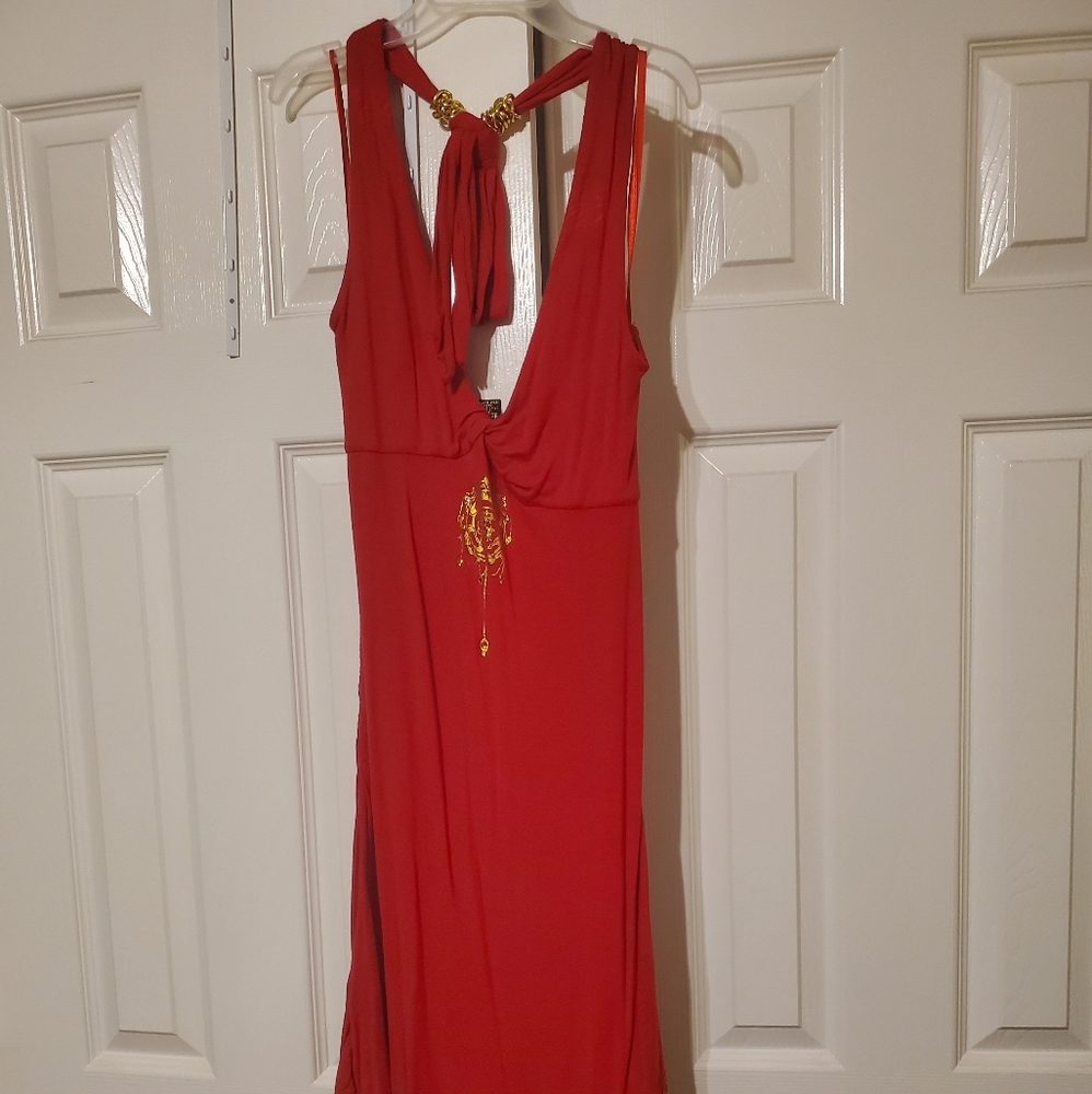 Red and gold dress